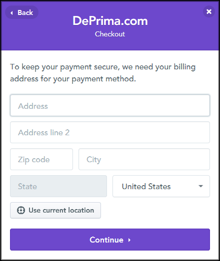 Enter billing info.